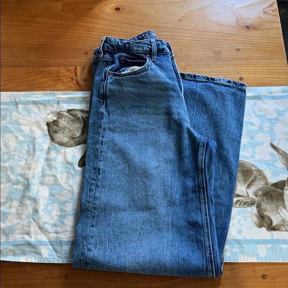 Old Navy women’s  Blue Super Wide Leg Jeans - Drapey Denim